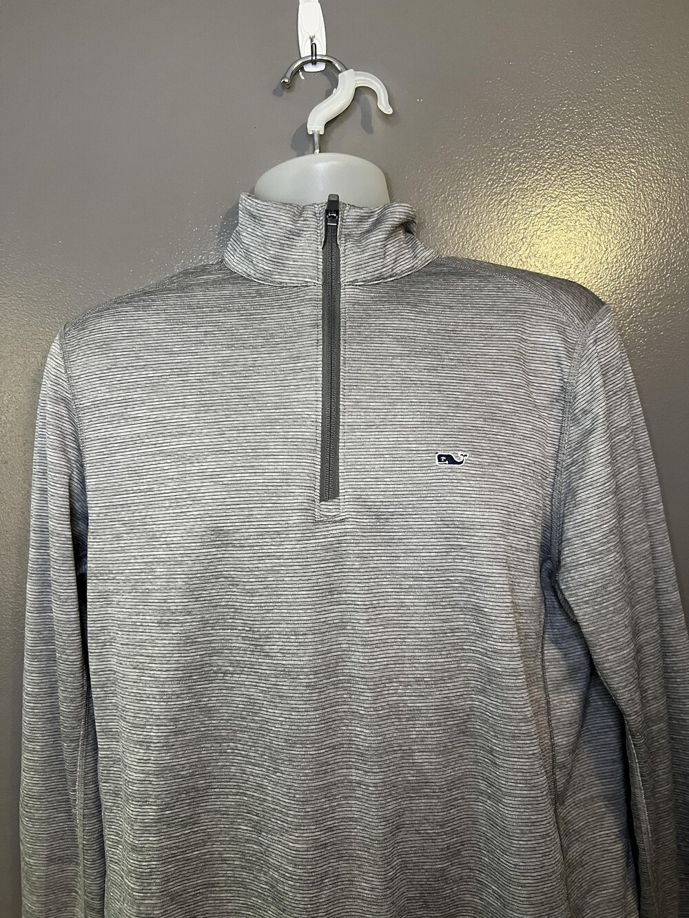 Vineyard Vines Performance Pullover Mens Medium Gray 1/4 Zip Mock Neck
